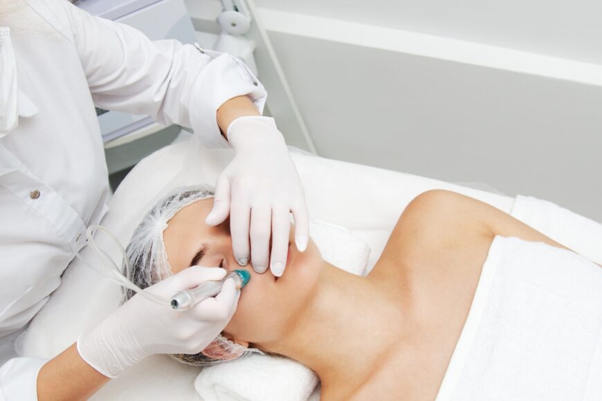 Technician doing facial work